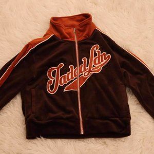 Jaded London brown velvet tracksuit top - SOLD